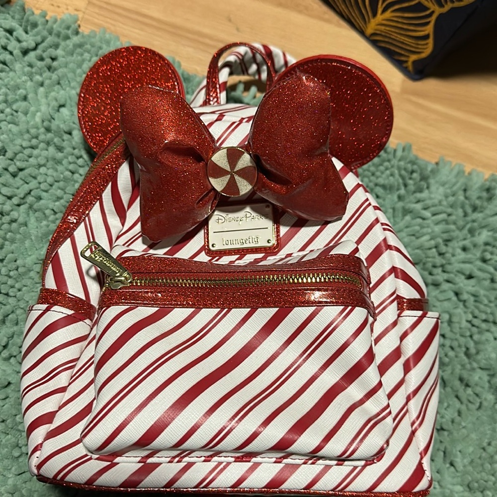 Candy cane Mickey bookbag